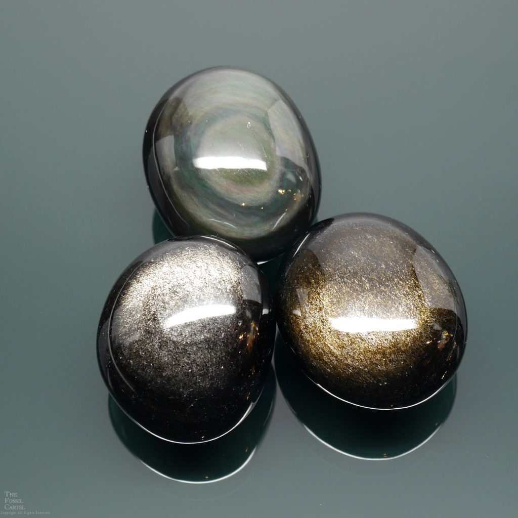 mm #69 Rainbow Obsidian Beautiful Fire Sheen Obsidian Loose  Cabochons Black and Copper Gemstone use the jewelry stone 94 ct 5 pc