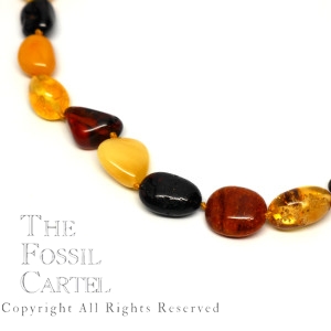 Multicolored Amber Bead Necklace