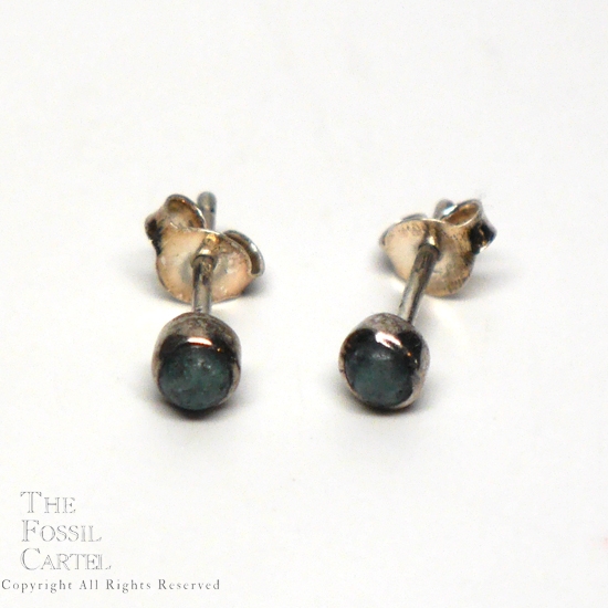Emerald Round Stud Earrings