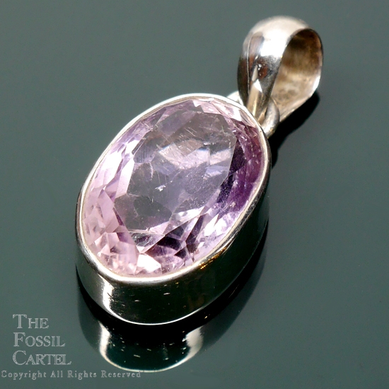 Amethyst Oval Faceted Sterling Silver Pendant