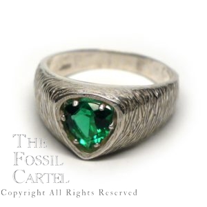 Mt. St. Helens Emerald Obsidianite Trilliant Cut Sterling Silver Men’s Ring