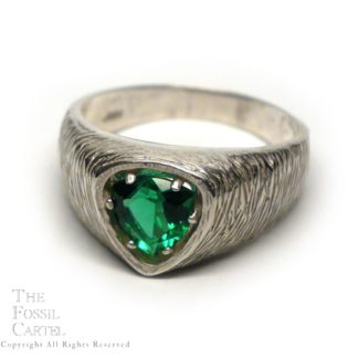 Mt. St. Helens Emerald Obsidianite Trilliant Cut Sterling Silver Men’s Ring