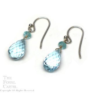 Blue Topaz Heart Sterling Silver Earrings