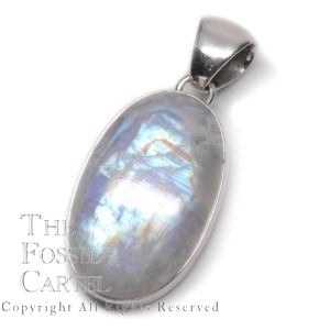 Moonstone Oval Cabochon Sterling Silver Pendant
