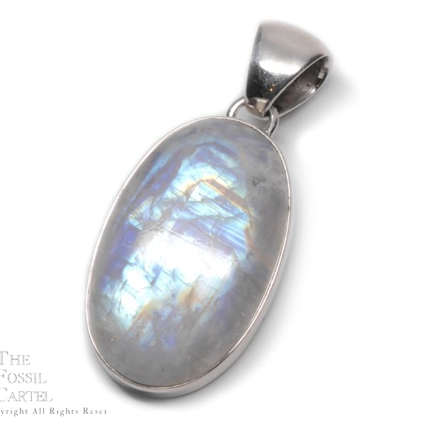 Moonstone Oval Cabochon Sterling Silver Pendant