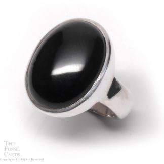 Onyx Oval Sterling Silver Ring; size 9 1/4