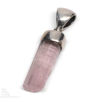 Pink Tourmaline Crystal Sterling Silver Pendant