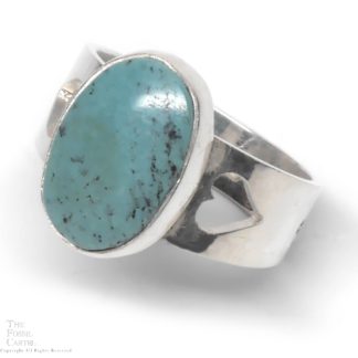 Turquoise Oval Sterling Silver Ring; size 7 1/4