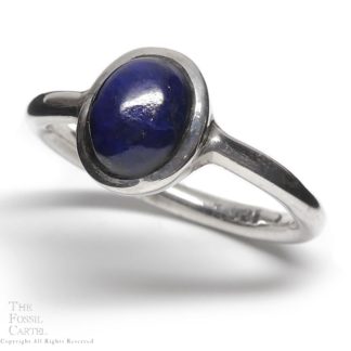 Lapis Oval Sterling Silver Ring; size 8 1/2