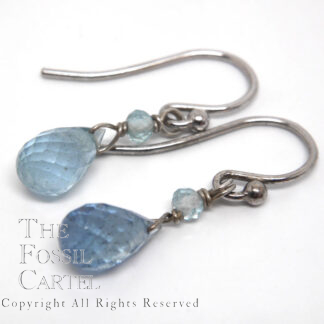 Aquamarine Oval Faceted Sterling Silver Earrings
