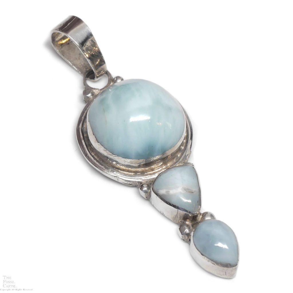 Ocean Teardrop Larimar Pendant Necklace – Snow Orchid Designs