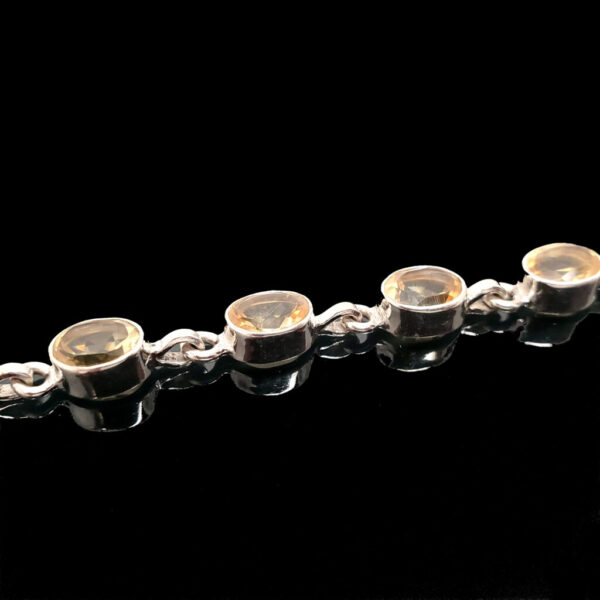 Citrine Oval Faceted Sterling Silver Bracelet