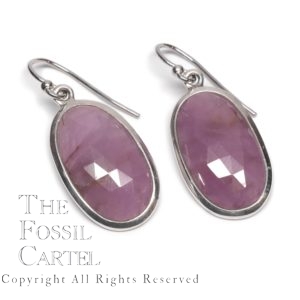 Ruby Faceted Oval Sterling Silver Earrings