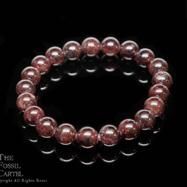Garnet Circular Bead Stretchy Bracelet