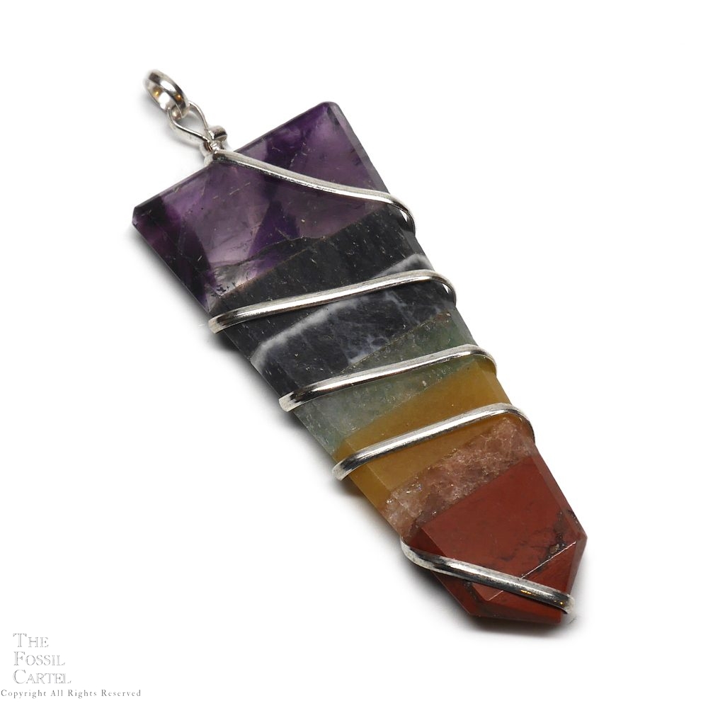 Mixed stones intention bracelet; wire-wrapped stones on sterling silver; crystal energy; chakra balance