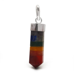 Chakra Capped Crystal Pendant against a white background.