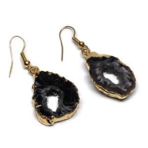 Oco Geode Earrings Gold Dark