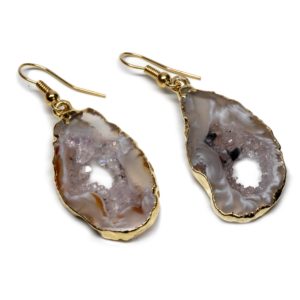 Oco Geode Earrings Gold Light