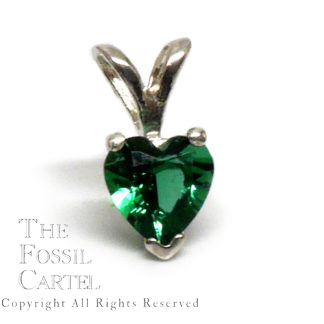 Emerald Obsidianite Heart Cut Pendant