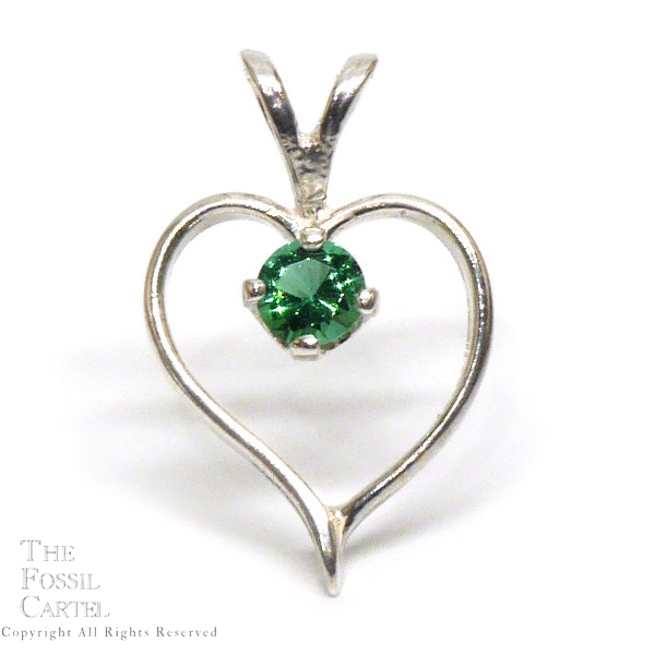 Mt. St. Helens Emerald Obsidianite Heart Shaped Sterling Silver Pendant ...