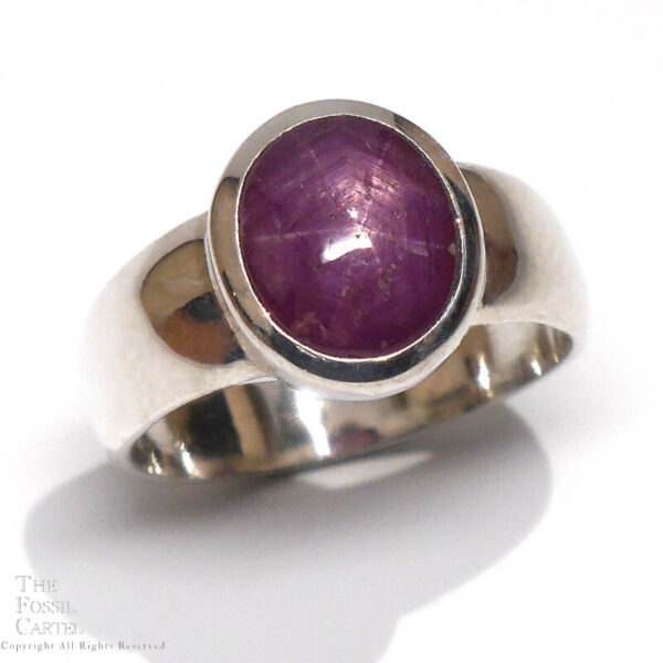 Star Ruby Oval Shaped Sterling Silver Ring