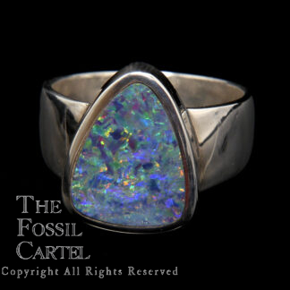 Australian Opal Sterling Silver Ring; size 9 1/2