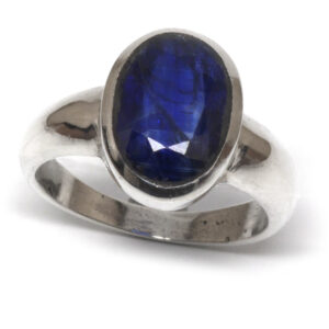 Kyanite Oval Faceted Sterling Silver Ring; Size 9