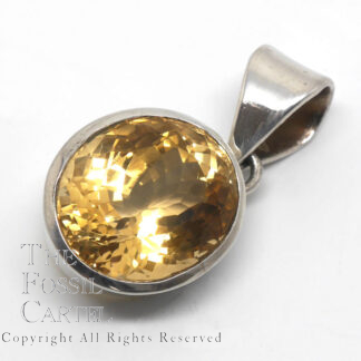 Natural Citrine Oval Faceted Sterling Silver Pendant