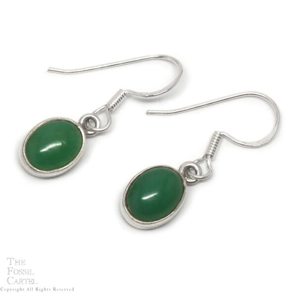 Chrysoprase Oval Sterling Silver Earrings