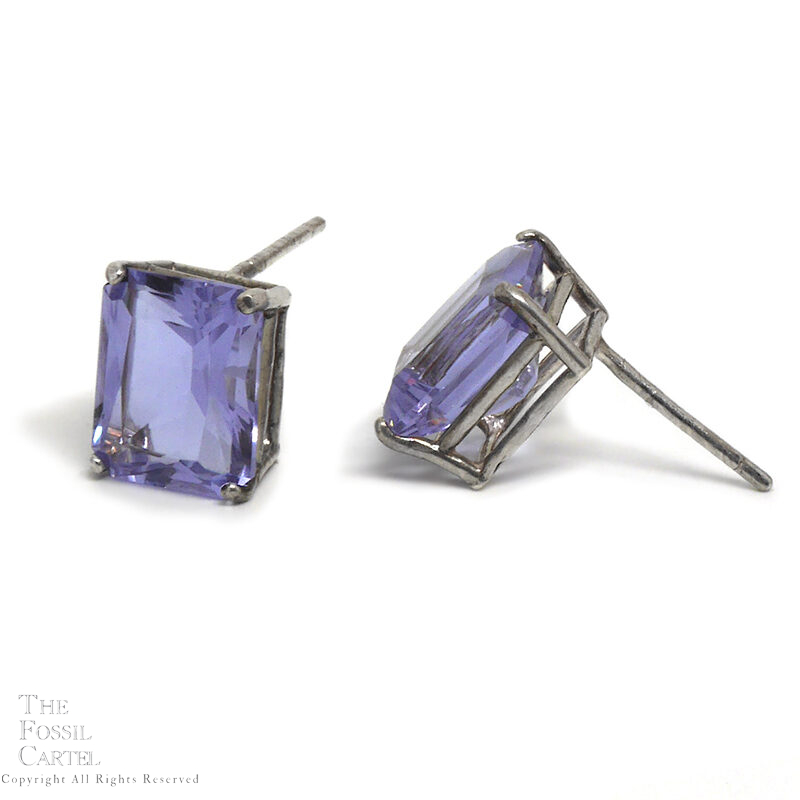 Mt. St. Helens Twilight Obsidianite Emerald-Cut Stud Sterling Silver Earrings Twilight Obsidianite Emerald-Cut Sterling Silver Stud Earrings