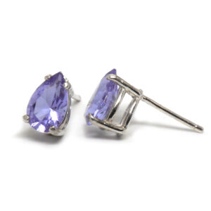 Twilight Obsidianite Pear-Cut Sterling Silver Stud Earrings