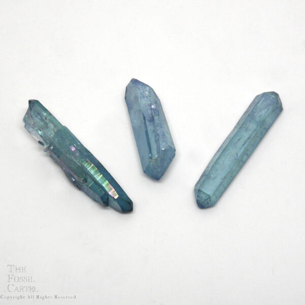 Aqua Aura Quartz Double Terminated Crystals – Set of 3