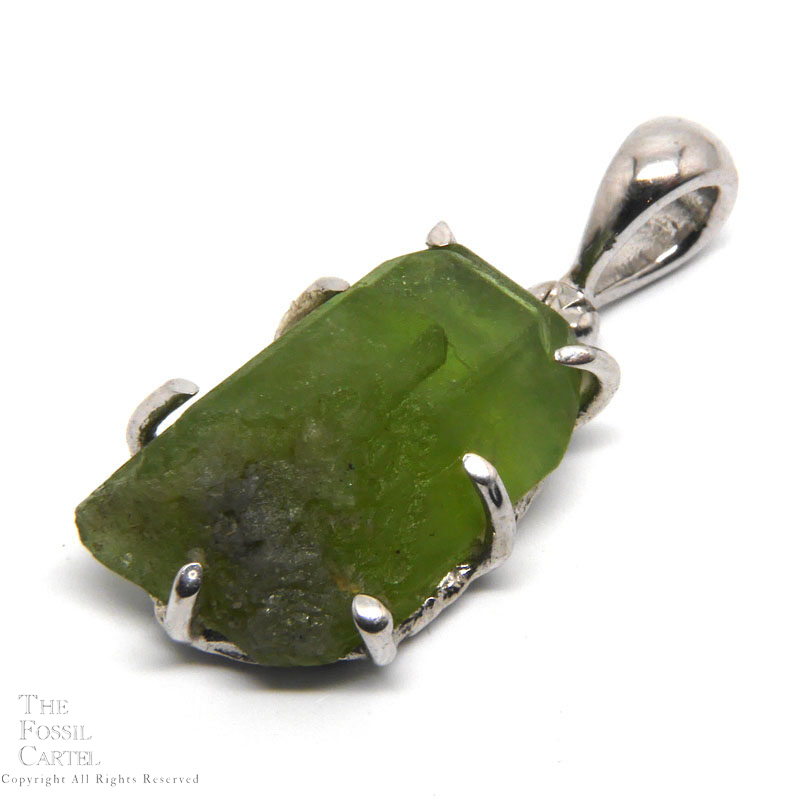 Peridot Crystal Sterling Silver Pendant - The Fossil Cartel