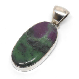 Ruby in Zoisite Oval Sterling Silver Pendant