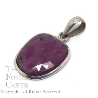 Ruby Faceted Sterling Silver Pendant