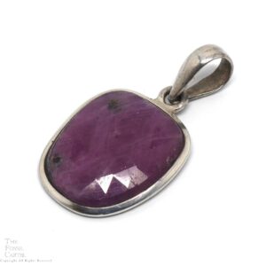 Ruby Faceted Sterling Silver Pendant