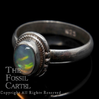 Ethiopian Opal Oval Sterling Silver Ring; size 5