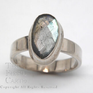 Labradorite Oval Faceted Sterling Silver Ring; size 9 1/2