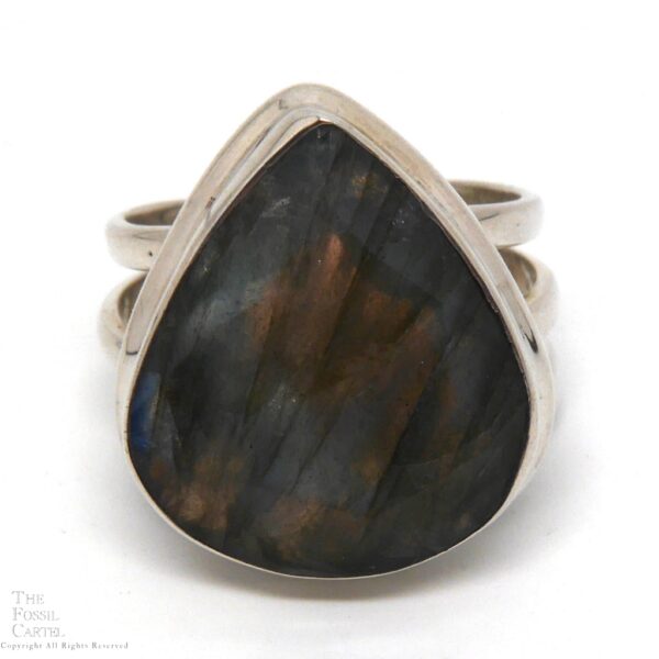 Labradorite Faceted Teardrop Sterling Silver Ring; size 7 1/2