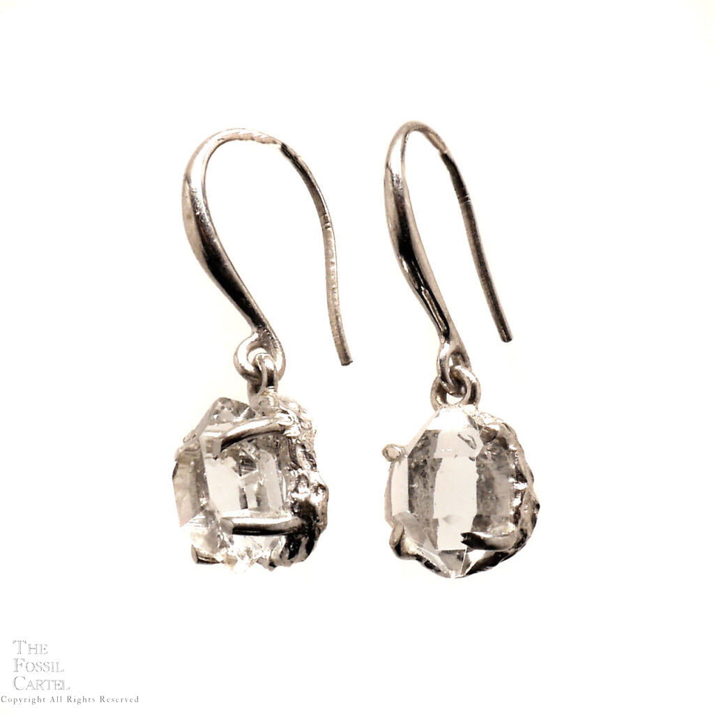 Herkimer Diamond Sterling Silver Earrings The Fossil Cartel