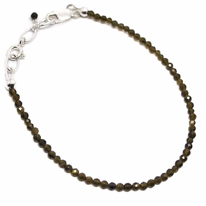 Gold Sheen Obsidian Micro Bead Bracelet
