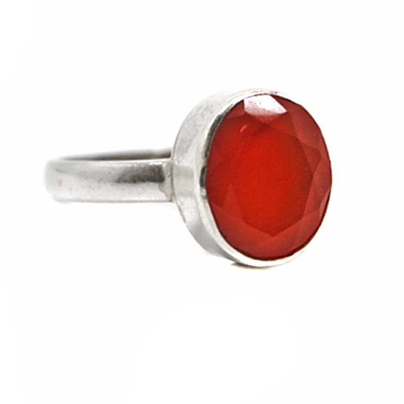 Sterling silver and faceted  Carnelian