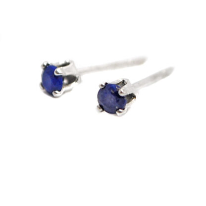 Lapis Lazuli Sterling Silver Stud Earrings against a white background