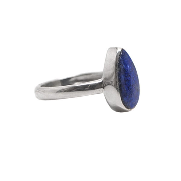Lapis Lazuli Teardrop Sterling Silver Ring; size 5