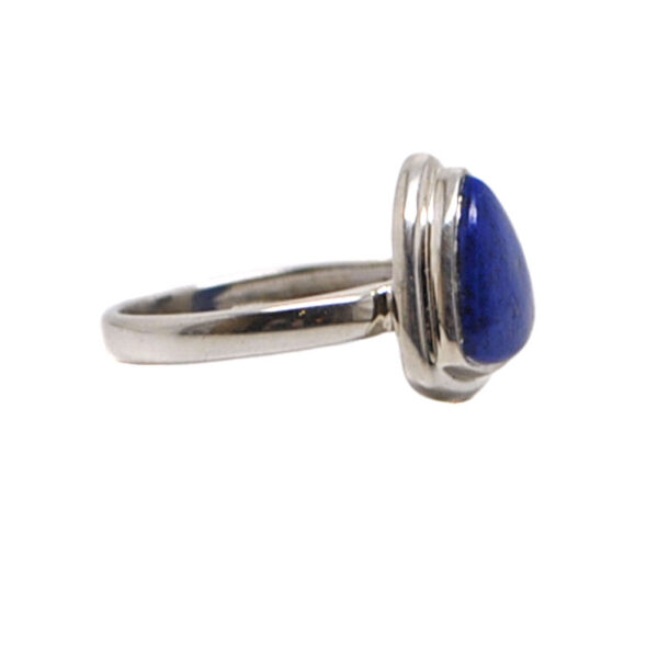 Lapis Lazuli Trilliant Sterling Silver Ring; size 6