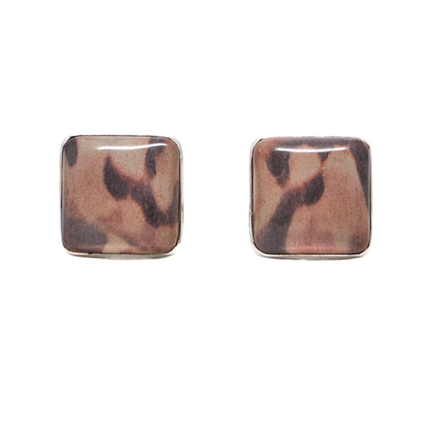 Indian Paint Stone Sterling Silver Cufflinks