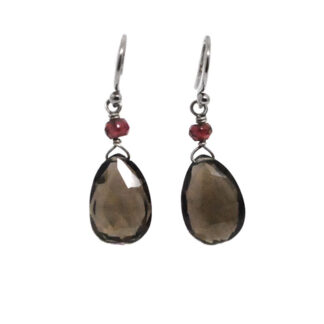 Details about   Sterling Silver Faceted SMOKEY QUARTZ Oval Dangle Earrings #2565...Handmade USA 