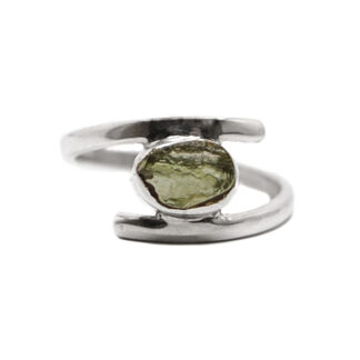 Moldavite Sterling Silver Ring; size 5 1/2