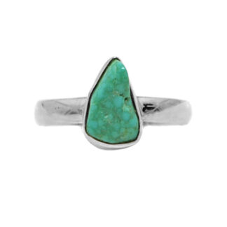 Turquoise Oval Sterling Silver Ring; size 6 1/2