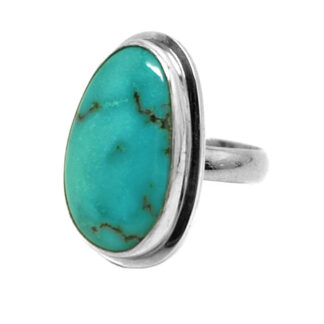 Turquoise Sterling Silver Ring; size 10